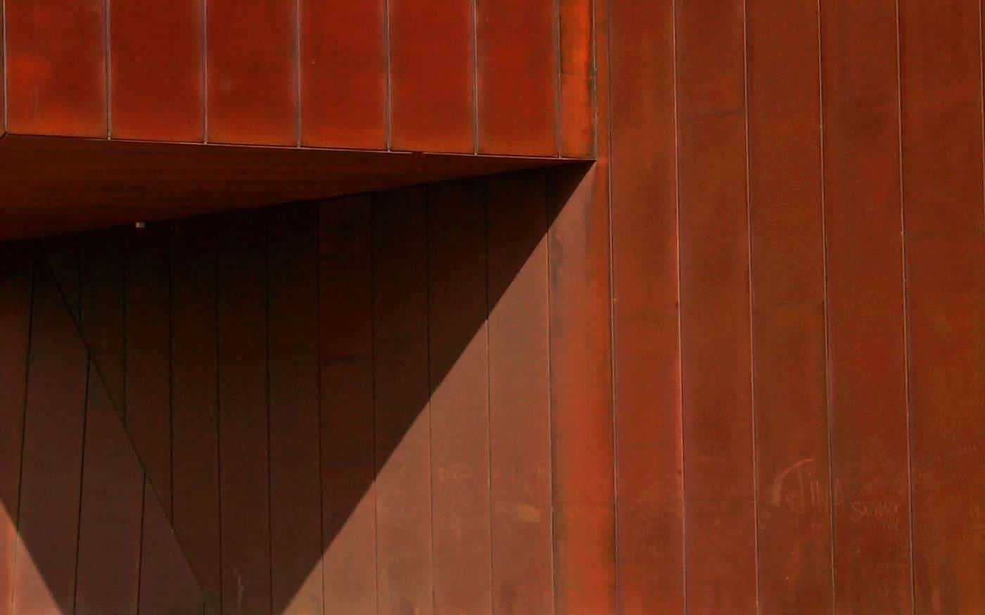 The rusted steel exterior of the Australian Centre for Contemporary Art in Southbank