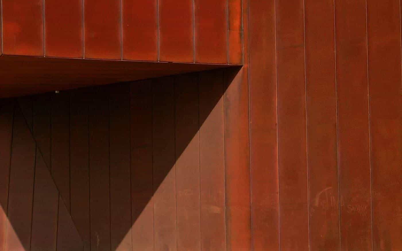 The rusted steel exterior of the Australian Centre for Contemporary Art in Southbank