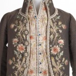 FRANCE, UNKNOWN (maker) Frockcoat and waistcoat (c. 1775) silk, linen, wool, metal (a) 112.7 cm (centre back); 73.3 cm (sleeve length) (frockcoat); (b) 54.6 cm (centre back); 38.0 cm (waist, flat) (waistcoat) Felton Bequest, 1958