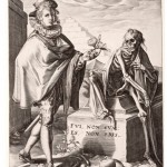 Jan Saenredam after Hendrick Goltzius 'Death surprising a young man', 1592 engraving 22.0 x 17.4 Special Collections, Baillieu Library, The University of Melbourne Gift of Dr J. Orde Poynton 1959 (1959.3801.000.000)