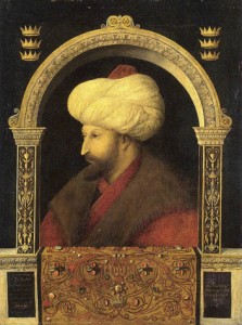Gentile Bellini (attr.), Portrait of Sultan Mehmet II (1480). National Gallery, London.