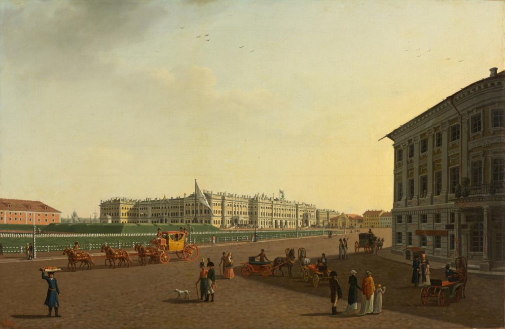 Benjamin Patersen Swedish 1750–1815 View of Palace Square from Nevsky Prospekt 1800 oil on canvas 64.0 х 99.0 cm The State Hermitage Museum, St Petersburg Acquired, 1950 (Inv. № РЖ-1902)