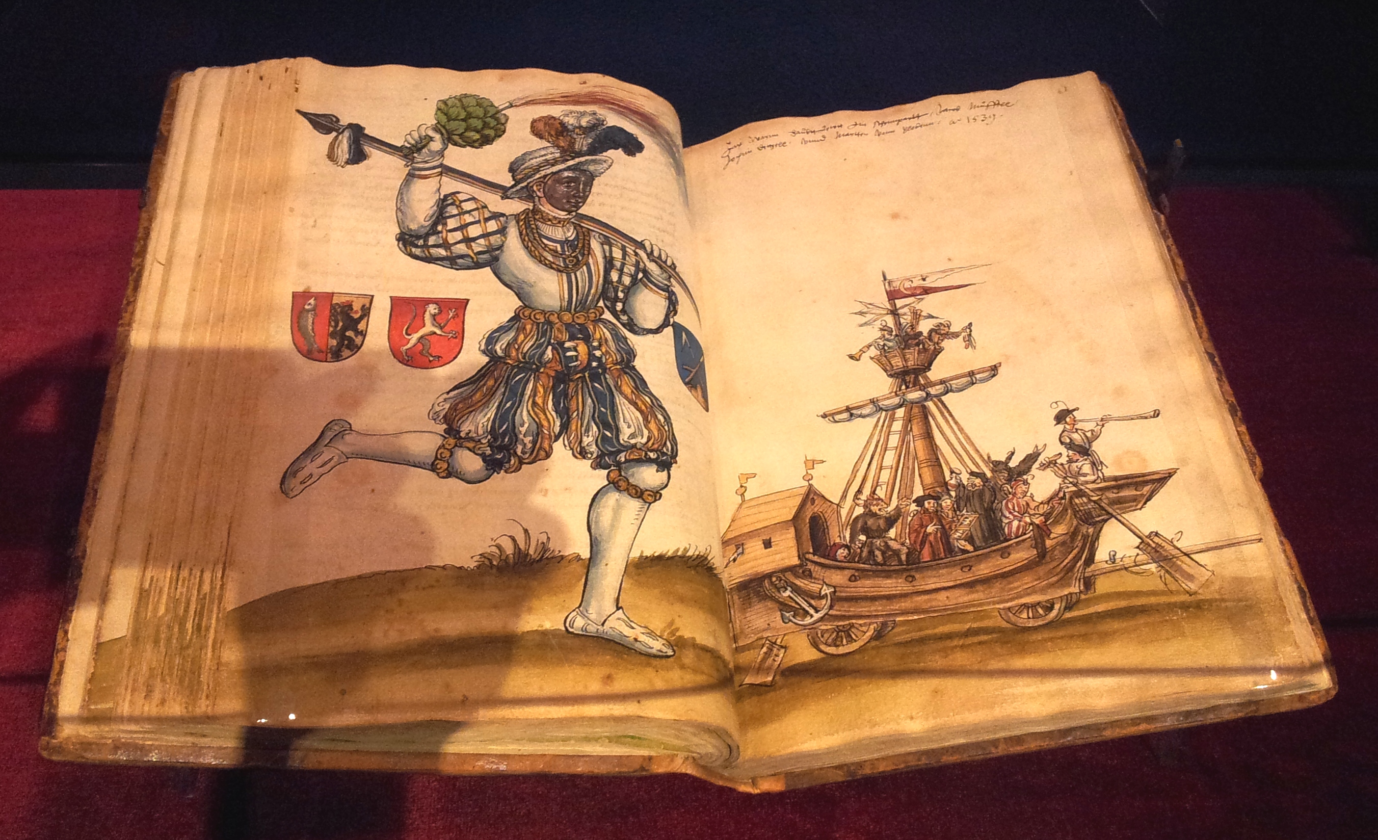 Schembart Buch (Book fo teh Nuremberg Carnival), Nuremberg, Southern Germany, c. 1540. In German, on paper.