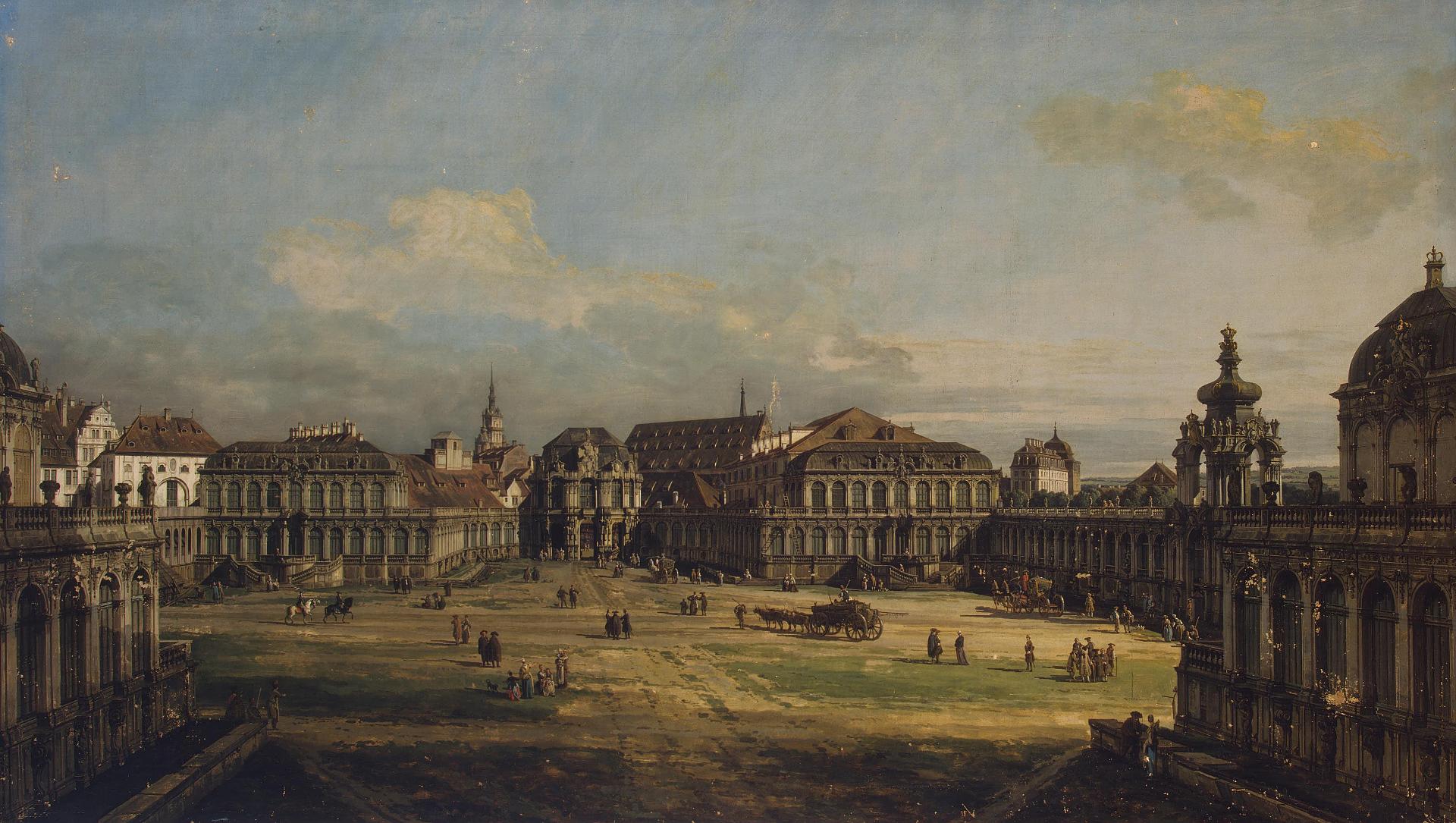 Bernardo Bellotto, Zwinger in Dresden, Italy, 1752, oil on canvas, 131x233 cm, State Hermitage Museum, (Inventory Number: ГЭ-205).