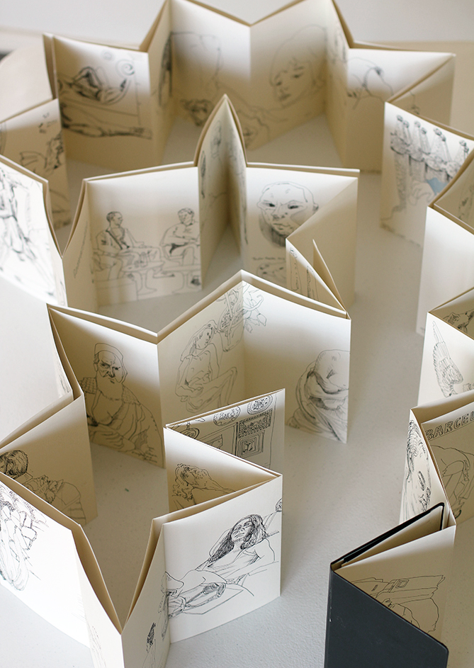  Jacqui Stockdale Drawing the Labyrinth 2015 Concertina book of ink drawings (detail), Courtesy of the artist and This is No Fantasy, Melbourne.