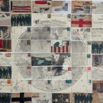 Glen Skien, Archive of the Unfamiliar, 2013, altered postcards, thread, ink, encaustic, dimensions variable. Courtesy of the artist.
