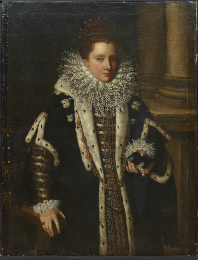 The rediscovered portrait of Costanza Sforza by Bolognese painter Lavinia Fontana. The sale by Uppsala Auktionskammare takes place 14 June 2016. Credit: Uppsala Auktionskammare