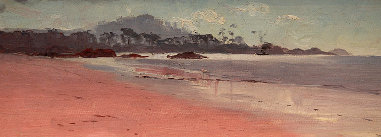 Thomas William Roberts, Ulverstone Beach, 1931, oil on canvas on composition board. Purchased with funds from the Launceston Museum and Art Gallery Foundation, 2008 (detail). 