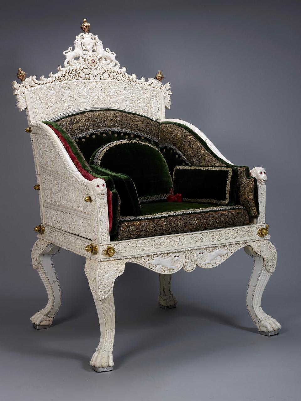 The Throne Chair - A Symbol of Status from Antiquity to the Present Day for the Robert Wilson Annual Decorate Arts Lecture 2017. Queen Victoria’s Ivory Throne, India 1840-50, The Royal Collection © Her Majesty The Queen (RCIN 1561) © Her Majesty The Queen